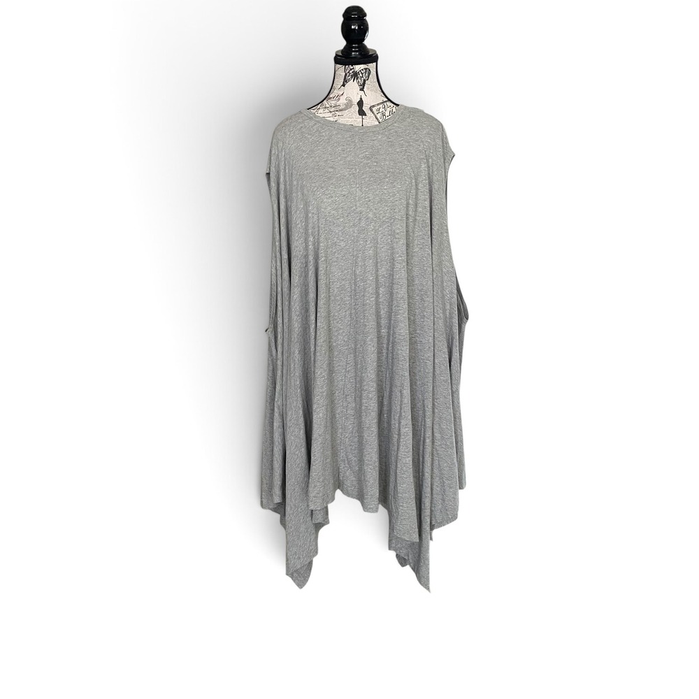 Free People Free-Est Tunic Womens M Grey Handkerchief Hem Sleeveless Boho Lounge